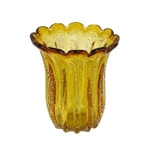 VASO DECOR EM VIDRO - AMBAR