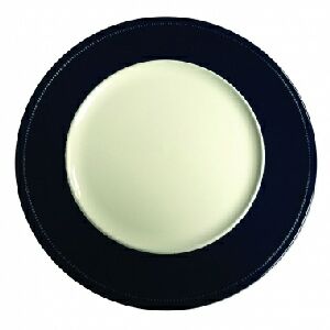 SOUSPLAT DE RESINA BRANCO C/ BORDA AZUL MARINHO