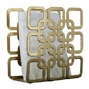 PORTA GUARDANAPOS DE METAL DOURADO