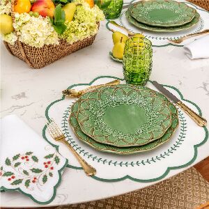 CJ 6 JOGOS AMERICANO EVORA BRANCO/MILITAR 42X42CM