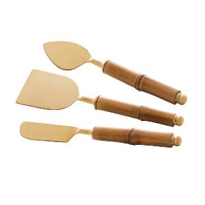 CJ 3 P&Ccedil;S P/ QUEIJO A&Ccedil;O INOX/CABO BAMBU DOU 3,5X14,6X23CM