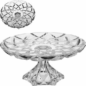 CENTRO DE MESA CRISTAL ECO TRANSP COM P&Eacute; 14X31CM