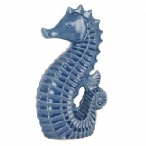 CAVALO MARINHO DE CERAMICA AZUL P