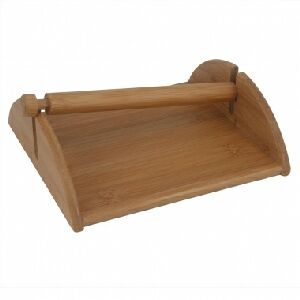 PORTA GUARDANAPOS DE BAMBU MARROM 6X17X20CM