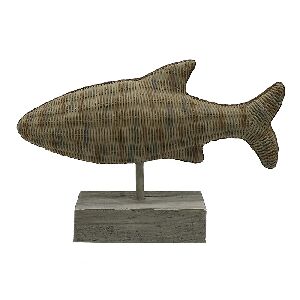 PEIXE DECORATIVO DE RESINA COM BASE 18,5X7,5X27CM
