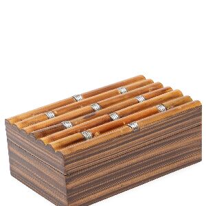 CAIXA MDF RETANG PEDACO MADEIRA E METAL 8X14X23,5CM