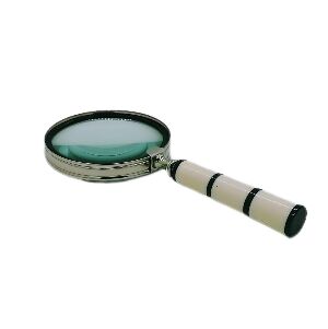 LUPA DECORATIVA CABO RESINA BRANCO E PRETO