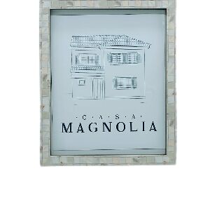 PORTA RETRATO MDF IMITACAO MADRIPEROLA 23,5X28,5X2CM