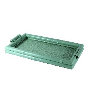 BANDEJINHA PINTADA RETANGULAR FLAVIA VERDE
