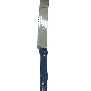 FACA PARA P&Atilde;O CABO BAMBU AZUL 30X5CM