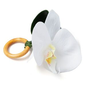CJ 2 ANEIS DE GUARDANAPO ORQUIDEA BRANCA 5X10CM