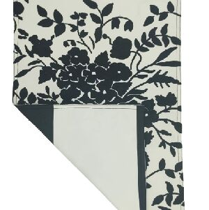 JOGO AMERICANO FRORAL PRETO/LISTA 50X50CM