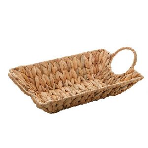 CESTA DE FIBRA NATURAL C/ALCA DE METAL REVESTIDA 8X25X35CM