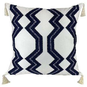 ALMOFADA SARJA OFF MARINHO BORDADO PRESPONTO 2