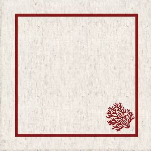 CJ 6 GUARDANAPOS DE MESA LINHO OFF CORAL VERMELHO 45X45CM