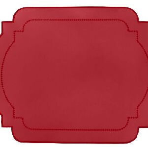 CJ 6 JOGOS AMERICANO EM COURO VERMELHO 40X52CM