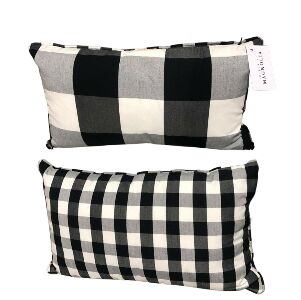 ALMOFADA RETANGULAR - XADREZ BLACK 50X30