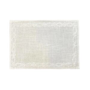 JOGO AMERICANO AUGURI CASA TRULY BRANCO C/ BORDADO BRANCO 35X50CM