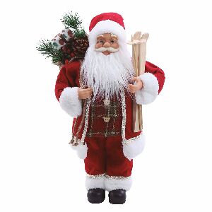 NOEL EM PE XADREZ VRD/OUR 45CM