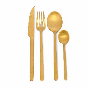 FAQUEIRO 24 P&Ccedil;S EM A&Ccedil;O INOX PREMIUM OURO