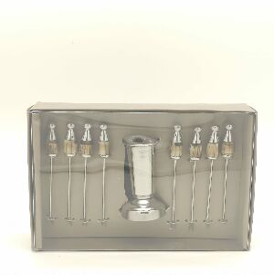 CONJUNTO DE 8 PALITOS PARA PETISCOS C/ DISPENSER