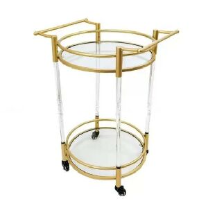 BAR EM METAL DOURADO E ACRILICO