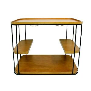 CARRINHO BAR FERRO MADEIRA 75X93X52CM