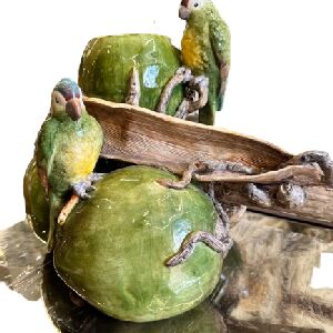 4 COCOS C/ PASSAROS 33X32X45CM