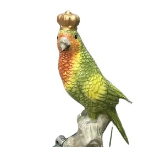 PASSARO EM PORCELANA VERDE 21X11X11CM