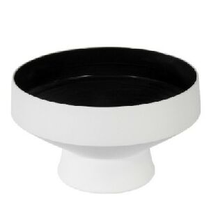 BOWL DECOR EM CERAMICA BRANCO 15X25X25CM