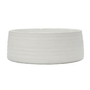 BOWL DECOR EM CERAMICA BRANCO 11X27X27CM