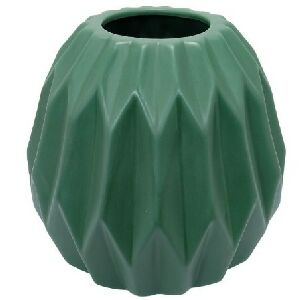 VASO DECOR. EM CERAMICA VERDE
