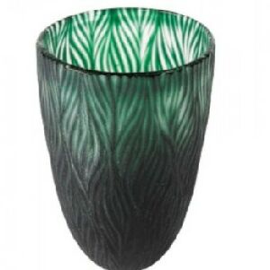 VASO DECORATIVO EM VIDRO VERDE
