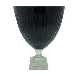 VASO EM VIDRO MED PRETO 22X16CM