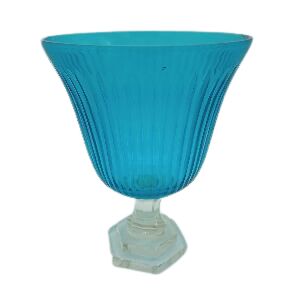 VASO EM VIDRO MED AZUL 22X16CM