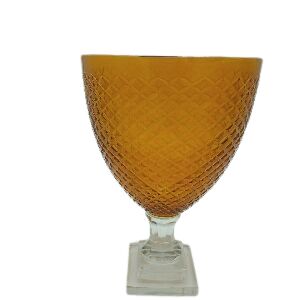 VASO EM VIDRO MED AMARELO 22X16CM