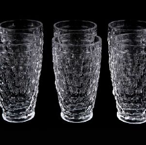 CONJUNTO COM 6 COPOS ALTOS DE CRISTAL ** LODZ 15X8X8CM