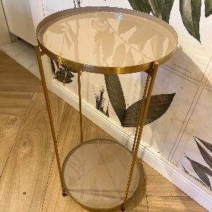 MESA EM METAL REDONDA 2 TAMPOS