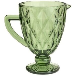 JARRA DE VIDRO LOSANGOS VERDE