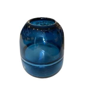 VASO DE VIDRO TRANSPARENTE AZUL3