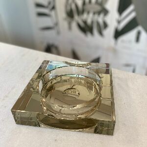 CINZEIRO EM VIDRO DOURADO