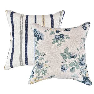 ALMOFADA REVENDA 60X60 PEONIA AZUL NATURAL