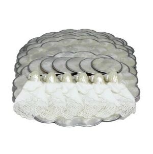 JOGO AMERICANO EM MADREPEROLA REDONDO COR NATURAL 40X40CM