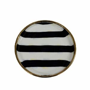 CJ 6 PRATOS DE SOBREMESA LISTRADO 15X5CM