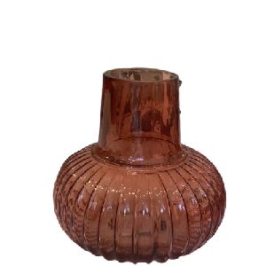 WAVE VASO VIDRO VERMELHO 20X18CM