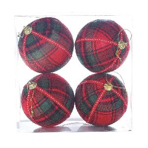 BOLA XADREZ VRM/VRD 8CM JG C/6 PC