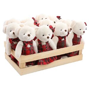 CJ 12 ENFEITES DE PENDURAR URSO SORTIDO XADREZ