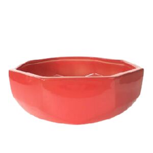 VASO REDONDO CERAMICA COM DETALHES XANFRO 34X10CM