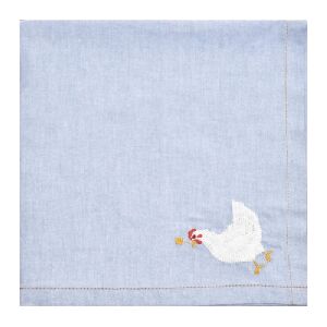 GUARDANAPO OXFORD BORDADO GALO - ENTREPOSTO 55X55CM