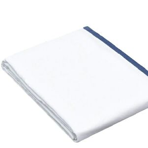 KIT DUVET BRANCO C/ VIVO AZUL SOLTEIRO